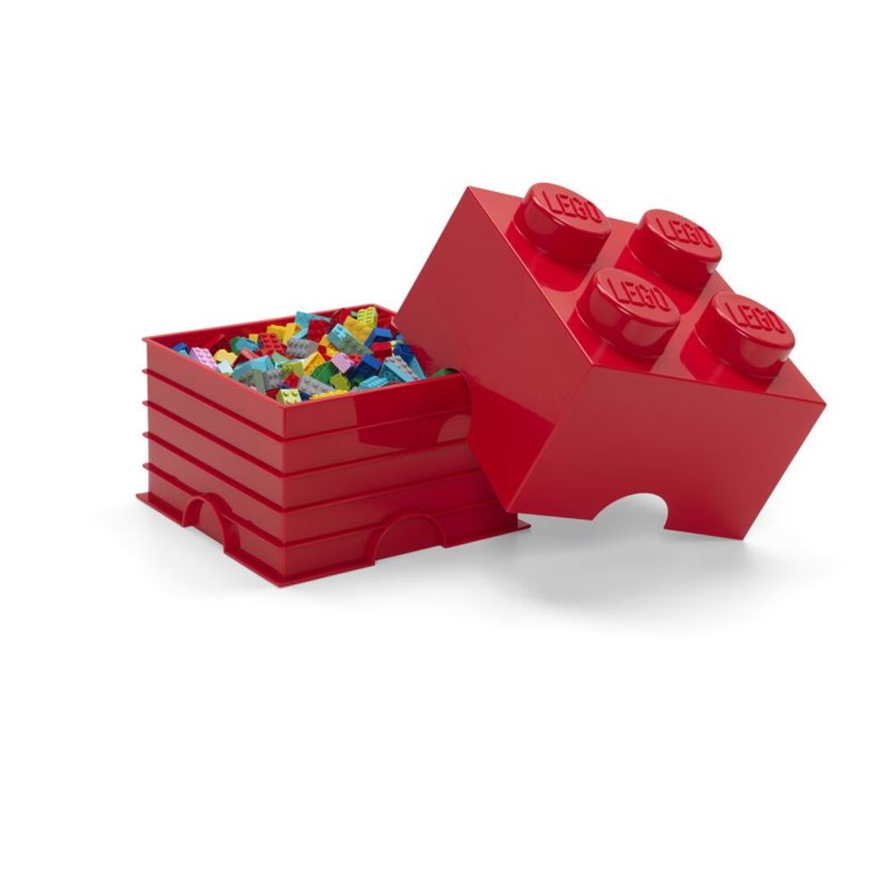 LEGO Stackable Storage Brick With 4 Knobs, Bright Red COLLECTIBLES
